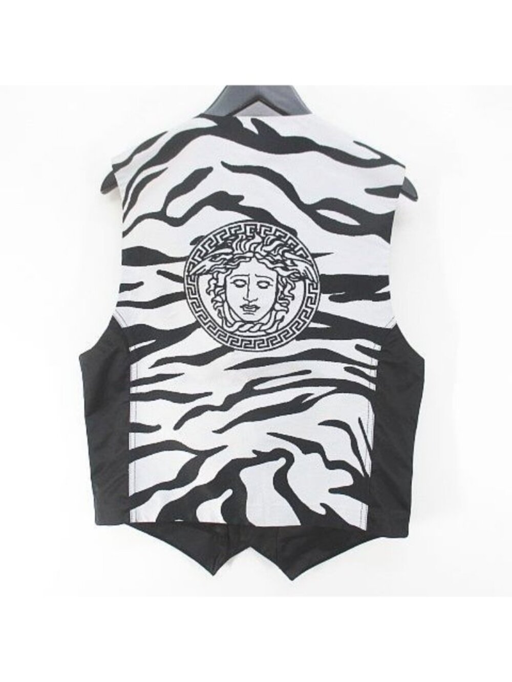 Versace Jeans Couture Medusa Zebra Pattern Vest Gilet Black Lining M